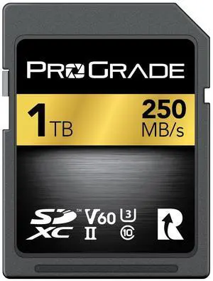 Prograde Digital SD UHS-II 1TB Card V60 Up to 130MB/s Write Speed and 250 MB/s Read Speed | for Professional Vloggers, Filmmakers, Photographers & Content Curators