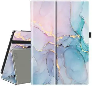VORI Case for All-New Amazon Fire HD 10 Tablet and Fire HD 10 Plus (13th/11th Generation 2023/2021 Release), Slim Folding Stand Folio Cover with Hand Strap for Fire 10.1 Inch, Dreamy Marble