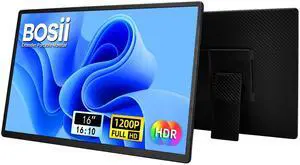 BOSII 16" Laptop Screen Extender Portable - 1200P IPS FHD Extended Dual Monitor for Laptops with Stand for Windows Mac PC Travel Work