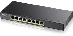 Zyxel 8-Port Gigabit PoE Switch | Smart Managed | 8x PoE+ Ports @70 Watt Budget | VLAN, IGMP, QoS | Desktop/Wallmount | Fanless [GS1900-8HP]