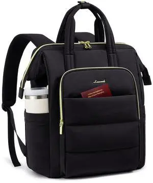 LOVEVOOK Laptop Backpack Women 17 inch,Lightweight Puffer Travel Backpacks for Women,Quilted Laptop Bag Computer Work Teacher Nurse Backpack,Womens Backpack Purse Daypack for College Business,Black