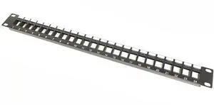 Metamas Lab - Rackmount or Wall Mount 24 Port UTP Keystone Patch Panel (Unshielded Blank Patch Panel for Keystone Jacks UTP Keystone Panel) - Black (1PC)