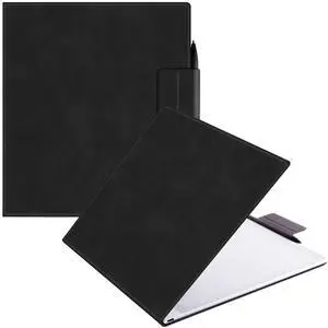 BOZHUORUI Slim Case for 13.3" Boox Note Max (2024) & 13.3" Boox Tab X C (2025) | Pen Clasp Design | Book Folio Style | with Sleep/Wake | Vegan PU Leather Ultra-Thin Magnetic SleepCover (Rock Black)