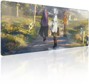 Anime Mouse Pad, Water Resist Keyboard Pad,Mouse Pads with Non-Slip Rubber Base,Office Computer Key Board Mousepad Computer Keyboard Mousepads Mat 800 x 300mm / 31.5×11.8 inches (Frieren C)