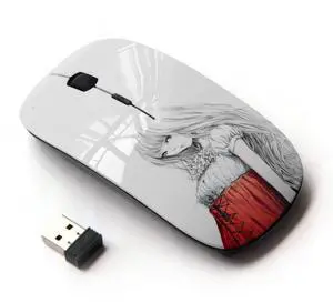 KawaiiMouse [ Optical 2.4G Wireless Mouse ] Girl Japanese Asian Anime Art Red White