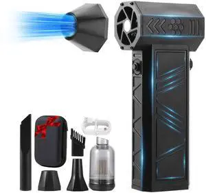 Electric Compressed Air Duster - 20,0000 RPM Rechargeable Cordless Turbo Blower, Portable Air Blower Gun for Cars, PC, Keyboard, Home & Outdoor Dust Cleaning (Replaces Compressed Air Cans)