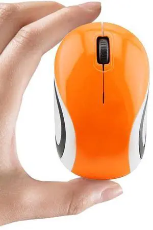 Wireless Mouse Mini Small Cute Pocket Portable Compact Travel USB Tiny Optical Little Mice 3 Buttons 1000 DPI Cordless Mouse for PC Laptop Computer MacBook Kids Girl Boy Women Small Hands Gift(Orange)