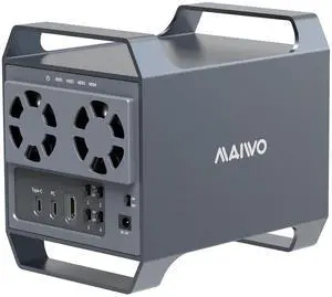 MAIWO 4 Bay Hard Drive Enclosure with USB-C & 10 Gbps Speed, 4-Bay DAS Design for 3.5 SATA HDDs with 2 Cooling Fans, USB3.1 HDD Enclosure Daisy Chain Expansion, DAS(NO RAID)
