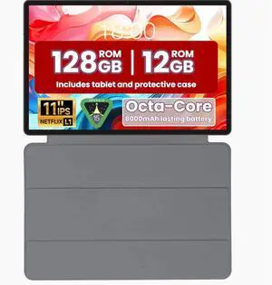 JUNINKE 11" Tablet | Android Tablet with Octa-core Processor |12GB+128GB 2TB Expandtion | 8000mAh Battery | HD IPS Large tableta | WiFi &BT5.0 | Support GMS (Case Included)