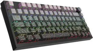COSTOM WK75 75% Wireless Gaming Mechanical Keyboard,BT5.0/2.4GHz/USB-C, Hot Swappable Pre-lubed Custom Linear Switches,Gasket Structure,RGB Backlit Keyboard for PC/Laptop/Xbox/PS4/PS5 (Topographic)