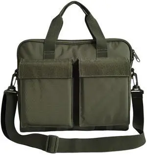 Hannibal Tactical Laptop Messenger Bag, Flyers Helmet Crossbody Briefcase with Shoulder Strap and Handle, Olive