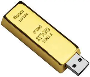 64GB USB Flash Drive Gold Bar-Shaped, BorlterClamp Novelty USB Drive Funny Thumb Drive Memory Stick for External Data Storage