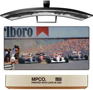 MPCO. Racing Series Large Gaming Mouse Pad -36" x 17" Duraglyde Fabric Hungarian GP, 91 Gaming Desk Mats - Non-Slip, Washable, Mat for Computer Desk, Smooth Glide for Precision Gaming & Work