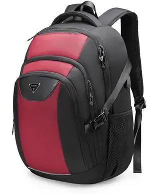 Laptop Travel Backpack with USB Charging Port, Anti-Theft Travel Business Backpack Fits 17 Inch Notebook, 30L Water-Resistant Work Computer Backpack, College School Bookbag for Men Women, Red/Black