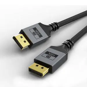 16K Displayport Cable 2.1, DP 2.1 Cable [16K@60Hz, 8K@120Hz, 4K@240Hz 165Hz 144Hz] Support 80Gbps HDR, DSC 1.2a, Braided Display Port Cable Cord Compatible FreeSync G-Sync Video Card Monitor, 3.3FT