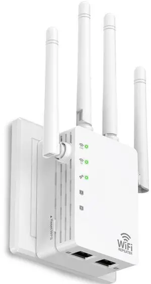 WiFi Extender, WiFi Extender Signal Booster Dual-Band(5.8G&2.4G) Wireless Repeater Coverage to 12880 sq. ft & 105 Devices, 1-Tap Setup, Supports Ethernet Port, Faster Speed