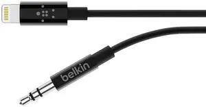 Belkin 3.5mm Audio Cable with Lightning Connector, 6ft Durable AUX Cable for iPhone, iPad, and iPod - Connects to Car Stereo, Headphones, and Speakers - MFi-Certified for Apple Devices - Black