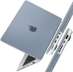 TWOLSKOO for MacBook Pro 14 inch Case M5 M4 M3 M2 M1 Pro Max Chip (2026-2021), Ultra Thin Protective Case & Keyboard Cover & Type C Adapter & Screen Protector, Matte Blue