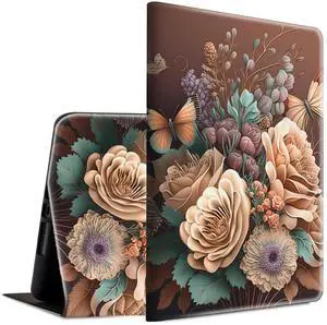 Case for Kindle Paperwhite 12th Generation & Kindle Colorsoft Signature Edition 2024 7 inch Lightweight Smart Case Adjustable Stand Protective Cover with Auto Wake/Sleep - Butterfly Floral Flower