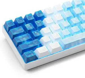 GMKWTL XVX Shine Through Blue Keycaps, Doubleshot PBT Keycap Set Cherry Profile, 142 Keys Keyboard Keycaps, Universal Compatiability with 60%, 65%, 75%, 100% Mechanical Keyboard