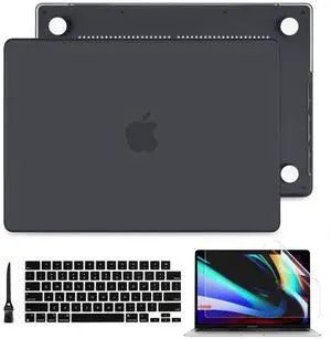 Batianda for New MacBook Pro 14 inch Case M4 M3 M2 M1 Pro/Max Chip 2024 2023 2021 Release, Frosted Rubberized Hard Shell Case with Keyboard Cover Screen Protector, Matte Black