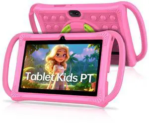 PRITOM Kids Tablets 7 inch, 32 GB, Toddler Tablet with Un-Zipped Case, WiFi, Dual Camera, Education, Games, Kids Software Pre-Installed, Parental Control, Pink
