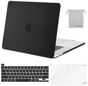 MOSISO Compatible with MacBook Pro 16 inch Case 2020 2019 Release A2141 with Touch Bar Touch ID, Protective Plastic Hard Shell Case & Keyboard Cover & Screen Protector & Storage Bag, Black