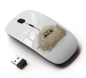 KOOLmouse [ Optical 2.4G Wireless Mouse [ Fluffy Owl Baby Bird Grey Big Eyes Cute ]