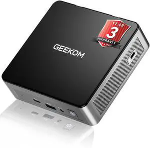 GEEKOM Mini PC Air12 with Intel N100, 3-Year Coverage, 16GB DDR5 RAM 512GB PCIe M.2 NVMe SSD, Home/Business Mini Desktop Computer, 4K Triple Display/HDMI/WiFi 6/BT5.2/SD Slot/VESA