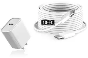 GKW iPhone 16 15 Charger Fast Charging Type C Chargers USB C Charger Block iPhone 17 Chargers & 10ft Fast Charging Cable for iPhone 16E/16/16 Plus/16 Pro/16 Pro Max/iPhone 15/15 Pro Max/iPad 1-Pack