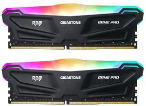 RGB DDR4 RAM GIGSASTONE Game PRO 32GB Kit (2x16GB) DDR4-3200MHz PC4-25600 CL16-20-20-40 Intel XMP 2.0 AMD Ryzen 1.35V UDIMM 288 Pin Unbuffered Non ECC High Performance Gaming Desktop Memory - Black