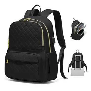 Laptop Backpack for Women Mens,Waterproof Work Business Bags College Backpack Laptop Computer Bag Travel Backpack Purse for College, Business,Travel Fits 15.6 Inch Laptop Black