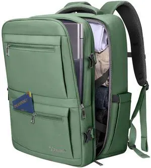 BALEINE Travel Backpack for Women Men, Large Sturdy Carry On Laptop Backpack Gifts for Business, Casual, Weekender, Hiking (Large, Olive Green)