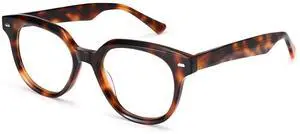 Dollger Blue Light Blocking Glasses For Woman Men Thick Square Frame Round Non-Prescription, For Computer, Work,Gaming,TV Leopard print