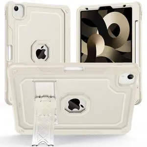 ZoneFoker Case for iPad Air 5th/ 4th Generation Case (2022/2020) 10.9'', for iPad Pro 11 Inch (4th/3rd/2nd/1st Gen), Hard Sturdy Slim Cover for iPad Air 5 4 th with Pencil Holder/Stand, Starlight