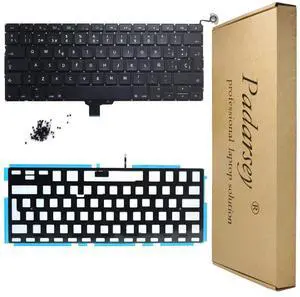 Padarsey Replacement Backlit Backlight Keyboard with 80 PCE Screws Spanish ESPAÑOL Spanish Teclado Compatible for MacBook Pro Unibody 13-inch A1278 2008-2015 Year