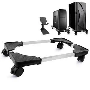 Seloom Computer Tower Stand, PC Stand, Adjustable Mobile CPU Stand with Rolling Wheels, PC Tower Stand for Floor Carpet Gaming PC Case, PC Riser for Gamers and Students