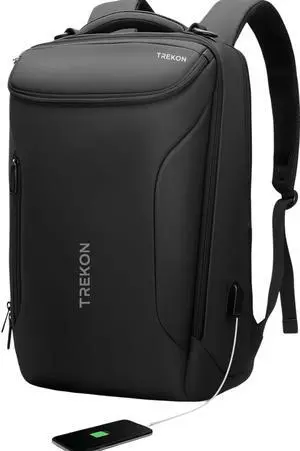 TREKON Smart Business Backpack  Waterproof Travel Laptop Bag for 17.3 Notebook With USB Charging Port  High-Tech Design for Work & Travel