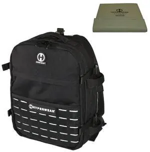 HYPERWEAR Hyper Ruck, 20L Rucking Backpack Black with (10 lbs) Flexible Adjustable Weight Plates, 3 Plate & Laptop Sleeves, for Strength Training, Travel, EDC