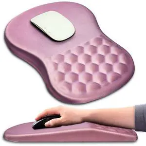 KUOSGM Mouse Pad Wrist Support, Ergonomic Mouse Pad with Massage Dot, Comfortable Computer Mouse Pad for Laptop, Wrist Rest Pain Relief Mousepad with Non-Slip PU Base for Office & Home, 12 x 8 in