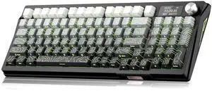 DRAOZA Kutethy Wireless Mechanical Keyboard,Pre-lubed Switches,Gasket Structure,Tri-Mode BT/2.4GHz/USB-C Hot Swappable,Gradient Topographic KeyCaps,RGB Backlit Gaming Keyboard(Kailh Box White Switch)