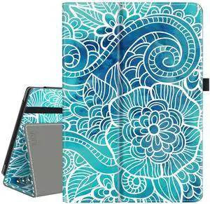 VORI Case for All-New Amazon Kindle Fire HD 10 Tablet and Fire HD 10 Plus (13th/11th Generation 2023/2021 Release) - Slim Folding Stand Folio Cover with Auto Wake/Sleep & Hand Strap, Abstract Floral