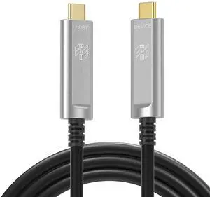 YSerendept 50ft USB C to USB C Cable Fiber Optic,Long Extension 10Gbps High Speed Data Transfer,Compatible with Webcams, Cameras,Gaming Consoles,Hubs,HDDs,VR AR