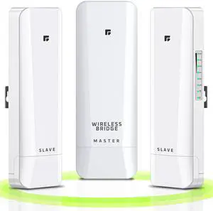 Wireless Bridge Point to Point/Multipoint 3 Pack, 5.8GHz Outdoor Wireless Bridge to Provide Network Communication for Shop, Barn, Garage Building, 3KM Long Distance Pre-configured Set. (3KM 3-Pack)