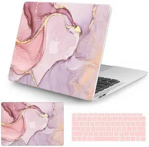 Watbro Compatible with MacBook Pro 13 inch Case 2020 2019 2018 2017 2016 Release M1 A2338/A2289/A2251/A2159/A1989/A1706/A1708 Laptop Hard Shell Case & Keyboard Cover,Colorful Marble
