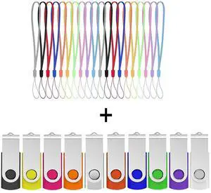 ABLAZE 10 Pack USB 2.0 8GB + 30 Pack USB Lanyard Strap