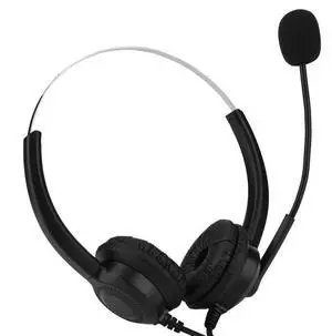 Call Center USB Headset Noise Cancelling 360° Rotation Earmuffs Mute Function with Microphone for Telephone Computer Desktop Box