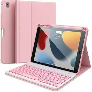 for iPad 9th Generation Case with Keyboard,Magic Magnetic Keyboard Case for iPad 10.2 9th/8th/7th Gen & Air 3,Pro 10.5, Multi-Touch Trackpad - Backlit - Floating Cantilever Stand (Pink for ipad 10.2)