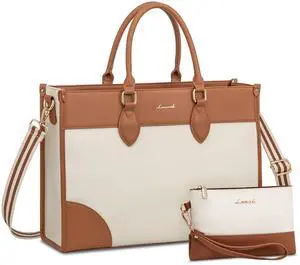 LOVEVOOK Laptop Bag for Women 17 lnch,Waterproof Laptops Tote Bags for Womens,Professional Work Bags for Women with Cup Holder,Large Laptop Purse Computer Briefcase Office Teacher Clutch Bag,2 PCS