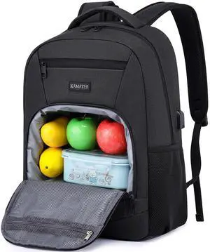 Insulated Lunch Backpack for Men & Women, Water Resistant Cooler Bag with Easy to Clean Design, Large Travel Business Backpack Fits 17 Inch Laptop, Work Backpack Gift